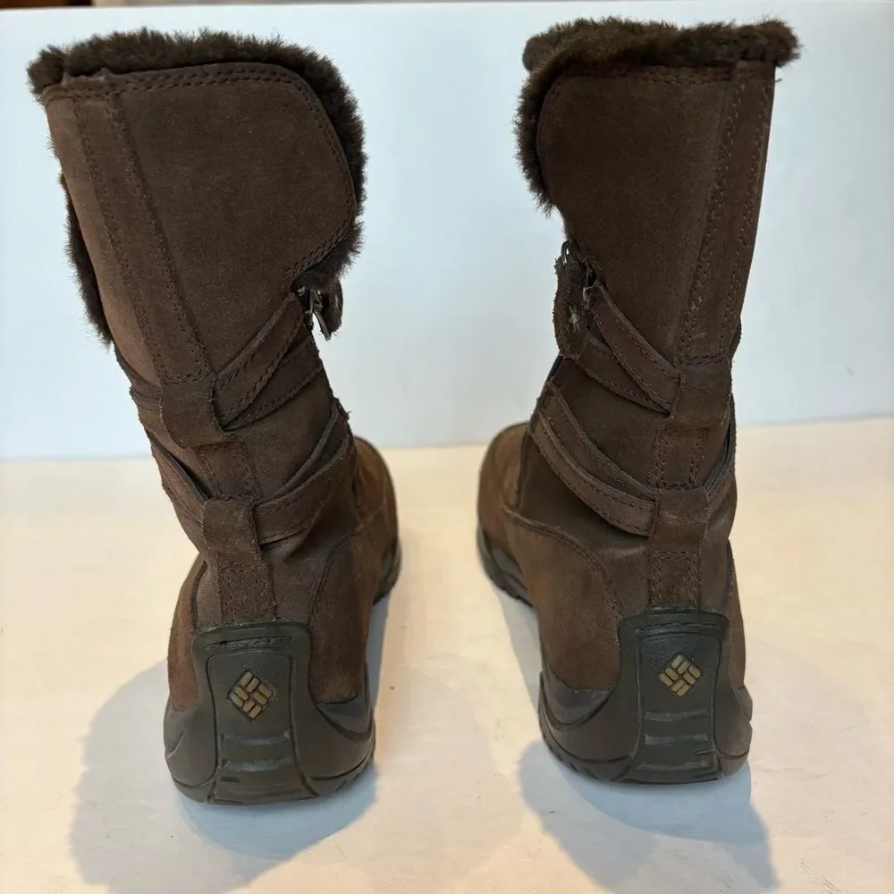 Columbia Women's Brown Suede Water Resistant Snow Boots Namara Size 8